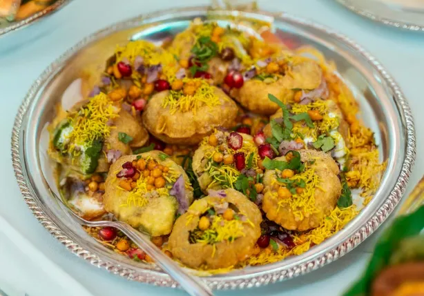 Dahi Puri - Traditional Indian appetizer at Curries & Puffs Edmonton