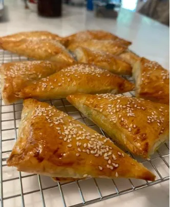 Paneer Puff - Crispy pastry with spiced paneer at Curries & Puffs Edmonton